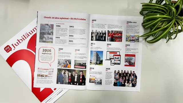 aufgeschlagenes Jubiläumsmagazin mit Beitrag zur myheimat-Hostorie | Foto: myheimat
