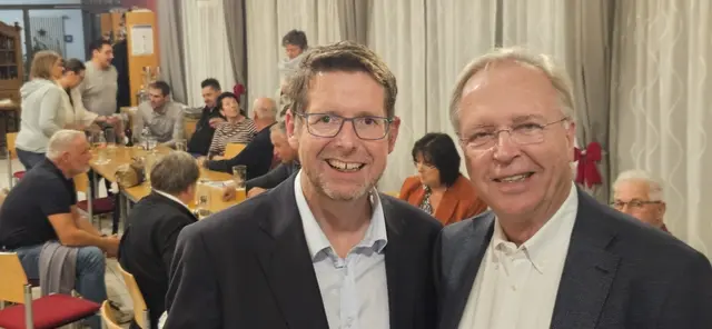 Manfred Salz rechts im Bild begrüßte den Bundestagsabgeordneten Stephan Stracke | Foto: (c) Wolfgang Weiss