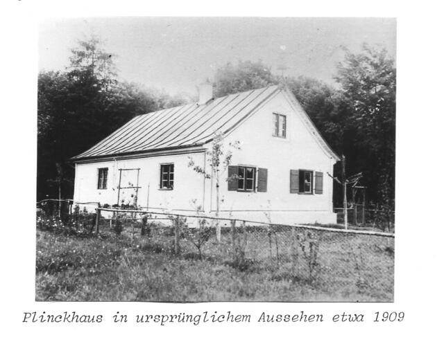 1909 - eines der ersten Häuser in Eichenau -der ursprüngliche Plinkbau