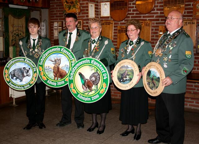 Alle Majestäten 2010 v. links M.Fischer,J.Schäfer,R.Barthel,K.Fiene,G.Fiene.