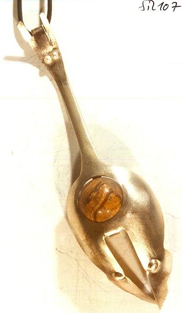 Steinkugelbauch- Silber und gelber Jaspis