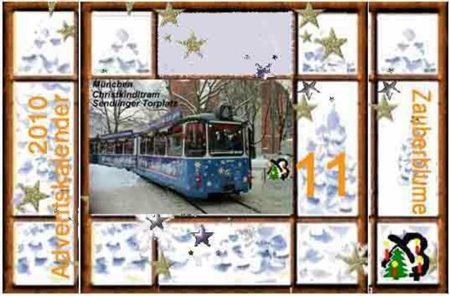 Der elfte  Dezember 2010  	Christkindltrambahn in München Sendlinger Torplatz