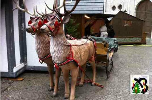 Rentiergespann vom Sankt Nikolaus; Christkindlmarkt in München Residenzhof mit Christkindlmarkt © Brigitte Obermaier, Muenchen,