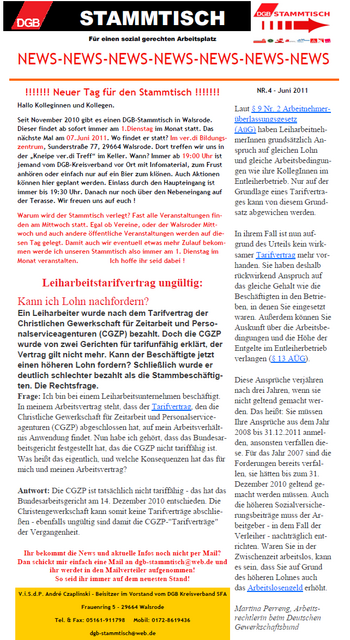 Thema am 7. Juni: Leiharbeit