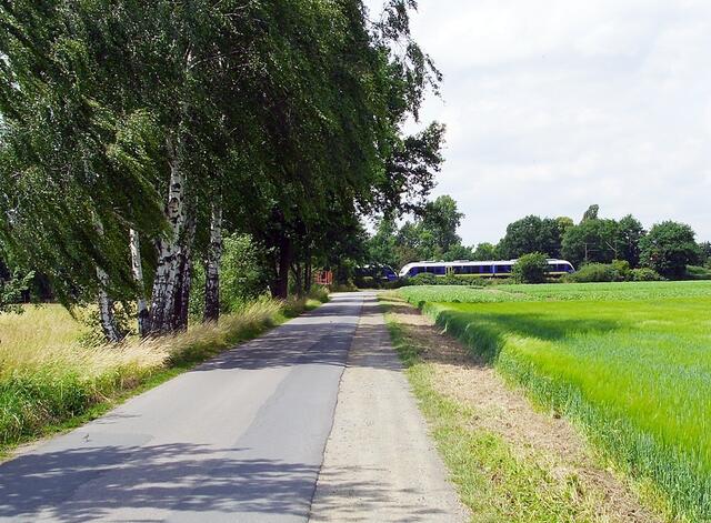 Burgdorf Richtung Steinwedel/Röddensen. Blick zum Bahndamm.