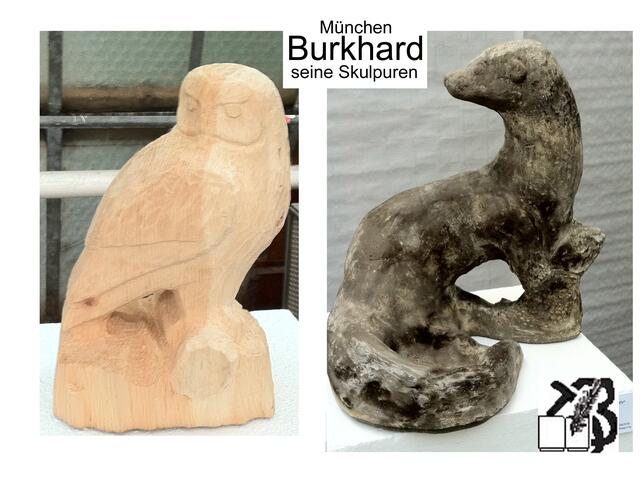 Ausstellung Botanikum - Skulpturen von Burkhard - Eule . Otter