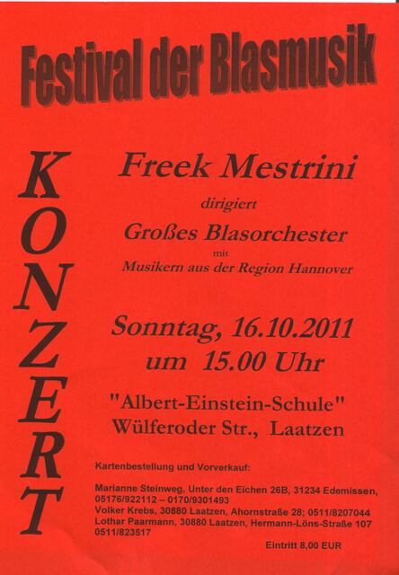 Konzert Freek Mestrini So.16.10.2011