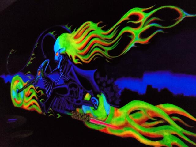 Tolle Wanddekoration. Besonders effektvoll im Schwarzlicht