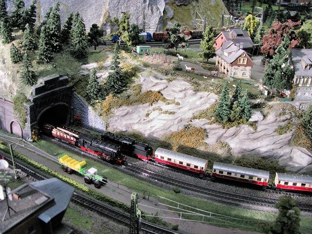 Nostalgiezug begegnet Langholzzug