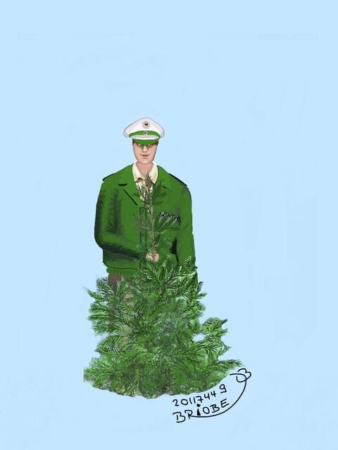 Der Polizist - App-Art Brushes 20117449-Polizist-Brushes-(c)BrigitteObermaier vom 29.10.2011 - Aus der Weihnachtsgeschichte - Der Letzte Weihnachtsbaum - 5. Teil