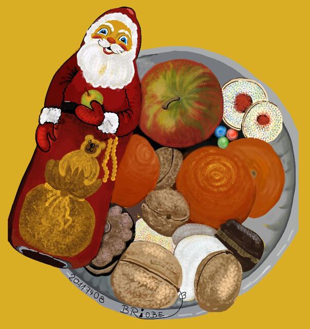 Das 8. Türchen füllt uns den Adventsteller.
Voll Hoffnung ist unser Vorratskeller. -