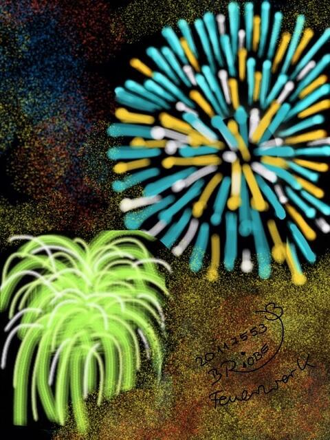 Feuerwerk zum Jahreswechsel - an Sylvester - 20117553-Feuerwerk-gruen-Brushes(c)BrigitteObermaier_