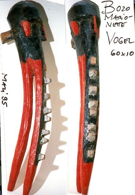 Schwarzstorch - Stabpuppenmaske aus Mali