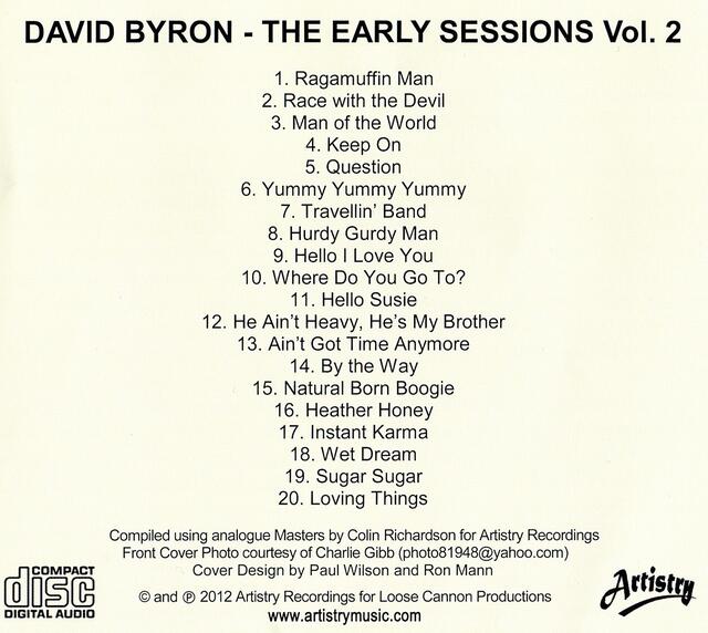 Titel-Liste The Early Sessions vol. 2 | Foto: Artistry