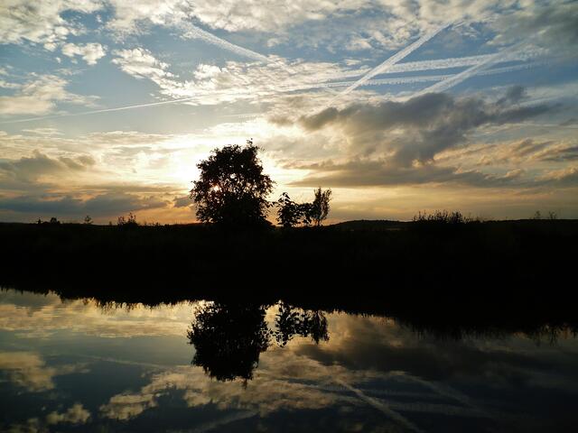 Flussspiegelung - Sonnenuntergang !
