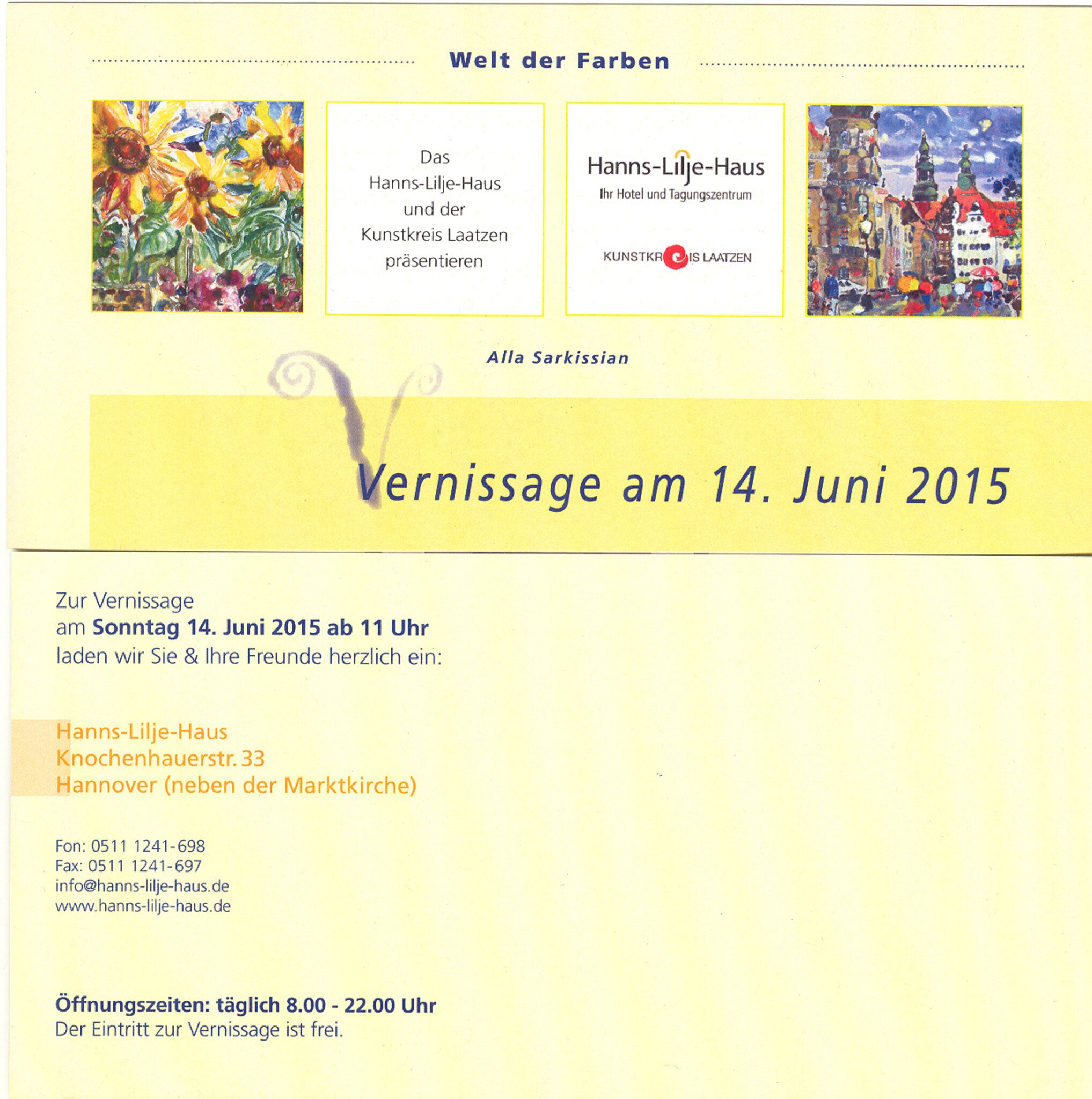 Vernissage im HannsLiljeHaus Hannover