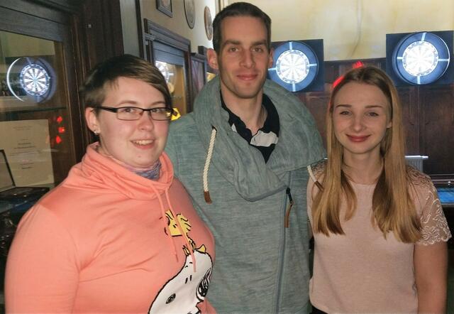 Sieger im Februar 2019: Platz 2 - Sophia Reh, Platz 1 - Keven Brandes, Platz 3 - Marieke Lehmann