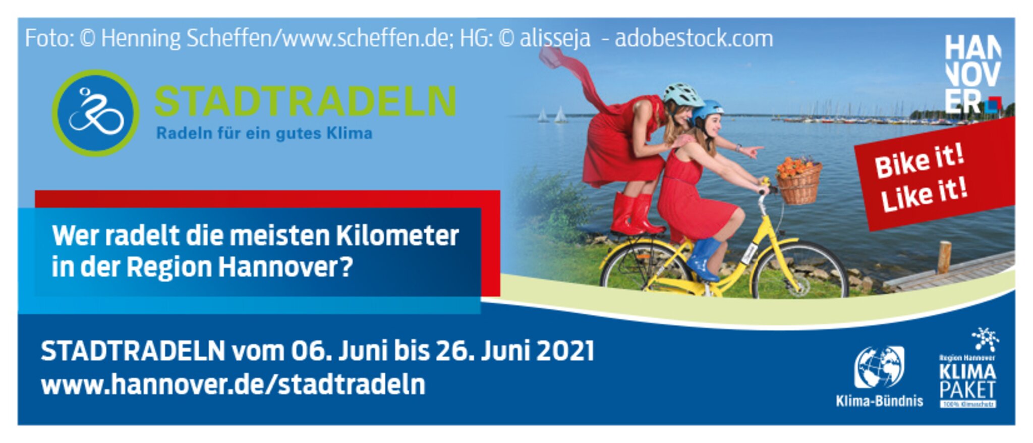 Stadtradeln Region Hannover vom 6. bis 26 Juni 2021
