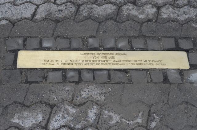 Beispiel einer Stolperschwelle, verlegt in Heidenheim