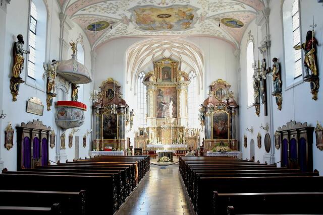 Innenansicht Pfarrkirche St. Cosmas und Damian, Burgheim  | Foto: © Bild: http://www.kirchen-galerie.de CC 