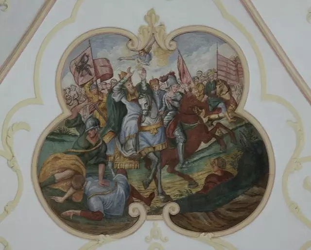 Deckenfresko Hl. Ulrich Schlacht auf dem Lechfeld  | Foto: © Bild: https://de.wikipedia.org GFreihalter 