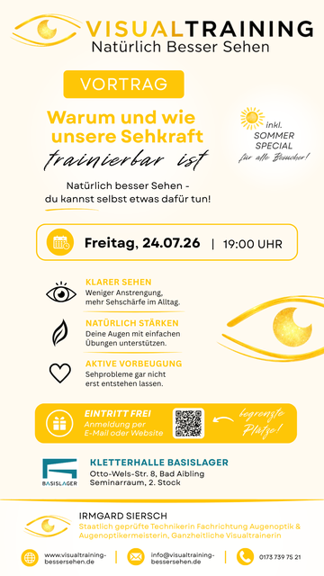 VORTRAG Warum und wie deine Sehkraft trainierbar ist | Natürlich besser Sehen - du kannst selbst etwas dafür tun! | Foto: Irmgard Siersch