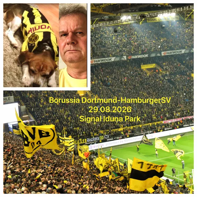 Eine unvergessene Erinnerung aus dem Jahr 2014: Schwarz-gelbe Vorfreude auf den BVB gemeinsam mit Hündin Kimberly, die schon lange nicht mehr unter uns weilt. | Foto: Winfried Paltian 