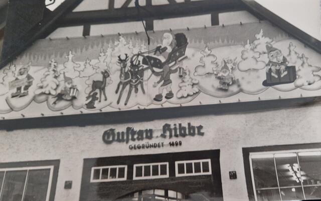 Weihnachten 1962 Giebelfront Kaufhaus Hibbe