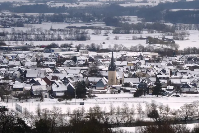 Blick ins Edertal nach Battenfeld am Rosenmontag.