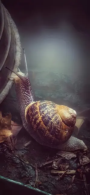 ORIGINALFOTO VON C.D.R in Veredelung: eine gefleckte Weinbergschnecke.