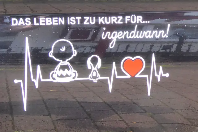 Das Leben ist zu kurz für...irgendwann! - Herzschlag mit Charlie Brown und Snoopy.